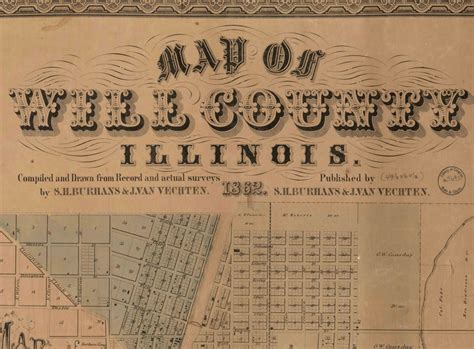 Will County Illinois 1862 Old Wall Map Reprint With Homeowner Etsy