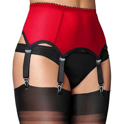 Premier Lingerie Power Mesh 6 Strap Suspender Garter Belt Pl61