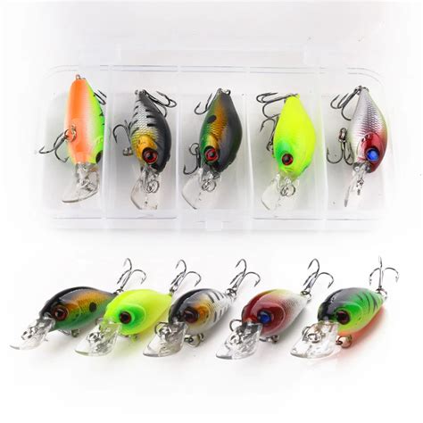 5 Pz Lotto Esche Da Pesca Kit Di Plastica Crank Bait 4 2g 5 Centimetri