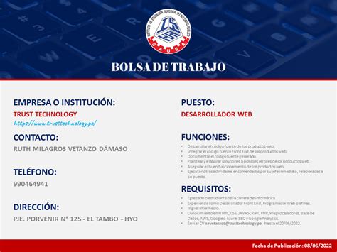 Bolsa De Trabajo Iestp Sausa