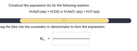 Solved Construct The Expression Kc For The Following Chegg