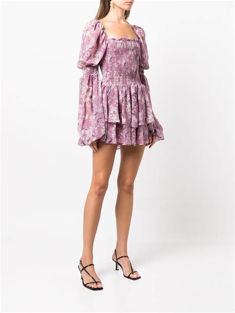 Caroline Constas Alexa Floral Print Mini Dress Farfetch