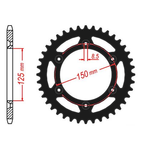 Mtx Rear Sprocket T Black For Ktm Sx Ebay