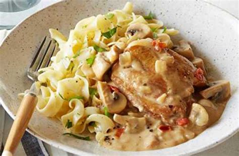 Escalopes de Poulet à la Sauce Moutarde à lAncienne de Plat et