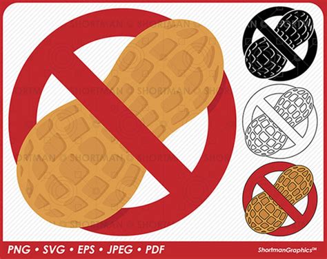 Peanut Allergy Clipart SVG PNG Download - Etsy