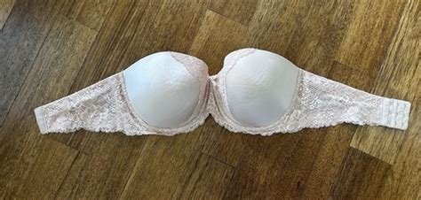 Victoria S Secret Womens Dream Angels Strapless Bra Size 36DDD Nude Hook Eye EBay