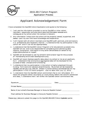 Fillable Online Ops Applicant Acknowledgement Form Ops Fax