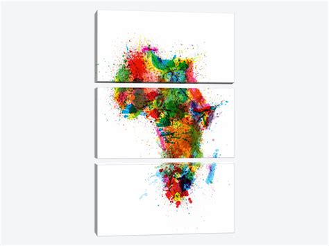 Paint Splashes Map Of Africa Canvas Art By Michael Tompsett Icanvas