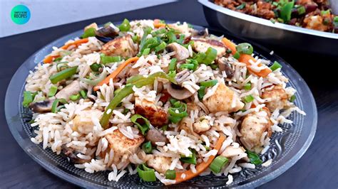 Mushroom Paneer Fried Rice Mushroom Fried Rice Veg Fried Rice Recipe Paneer Fried Rice