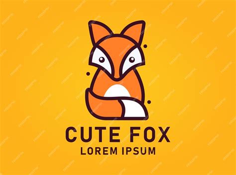 Premium Vector Cute Foxy Logo Design Concept