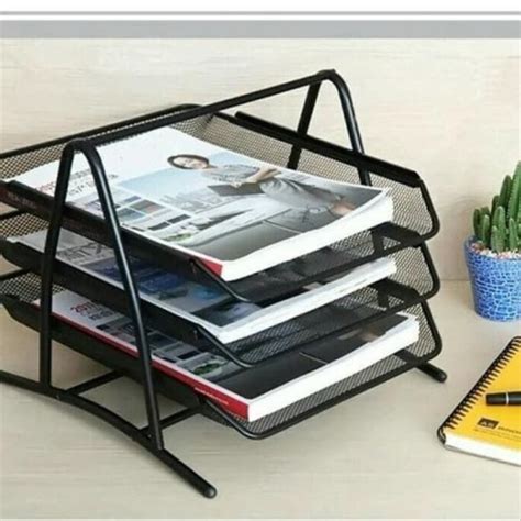 Jual Rak Berkas Dokumen Meja Kantor Buku Paper Tray Organizer 3 Susun