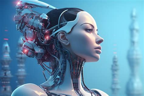 Premium Ai Image Beautiful Female Robot With Artificial Intelligence