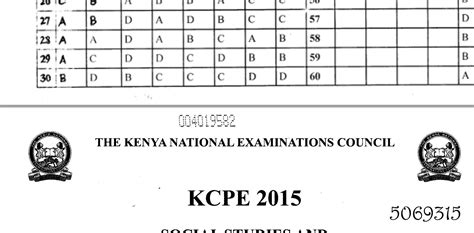 Knec Kcpe 2015 Past Papers With Answers All Subjects