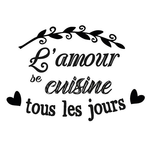 Sticker Mural Citation L Amour Se Cuisine X Cm Centrakor