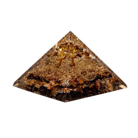 Tiger Eye Pyramid With Tree Of Life Infinita Fi Verkkokauppa