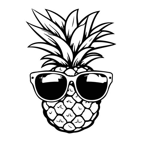 Pineapple Wearing Sunglasses Summer Pineapple 26159156 Vector Art At Vecteezy