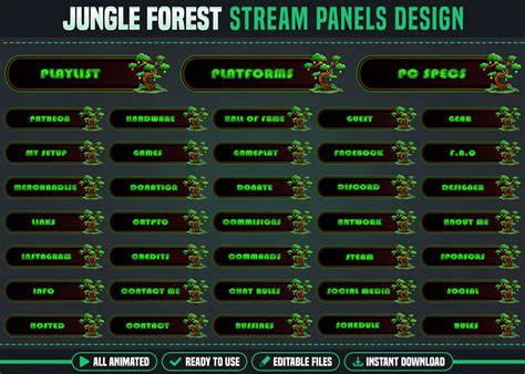 Jungle Forest Stream Overlay Package Nature Twitch Overlay Twitch