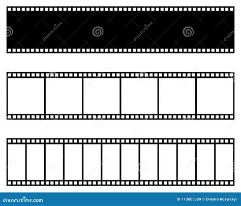 Film Strip Collection Vector Template Cinema Movie Photo Filmstrip