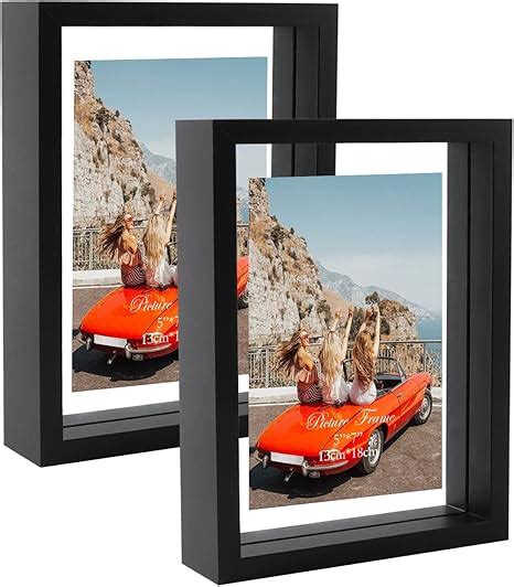 Exyglo Pack X Photo Frames With Double Sided Glass Floating