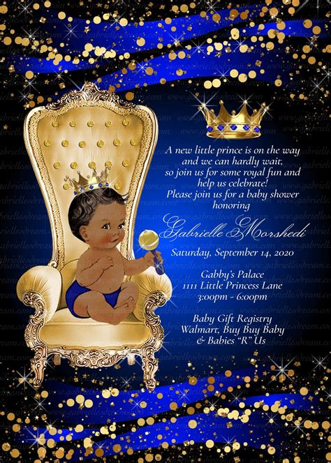 Royal Prince Baby Shower Invitation Royal First Birthday Etsy