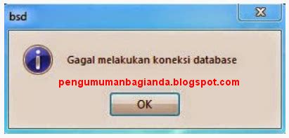 Muncul Gagal Melakukan Koneksi Database Saat Backup BSD Backup