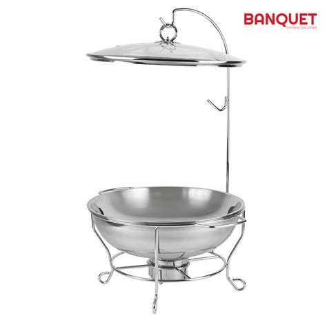 Sq Professional Banquet Chafing Dish W Glass Lid And Holder