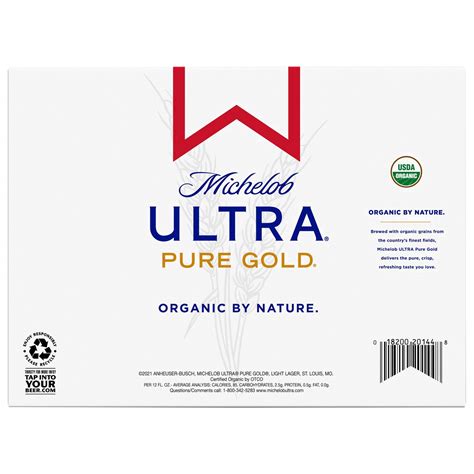 Michelob Ultra Pure Gold Organic Light Lager Beer 12 12 Fl Oz Cans