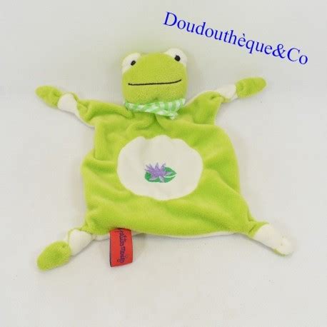 Doudou Plat Grenouille Les Petites Marie Bandanas Vert Cm Sos