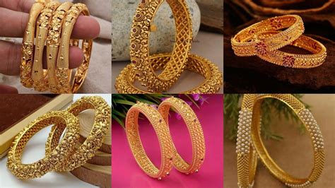 Gold Bangles Kangan Designs Collection For Women Gold Bangles Bangles Kada Kangan Gold