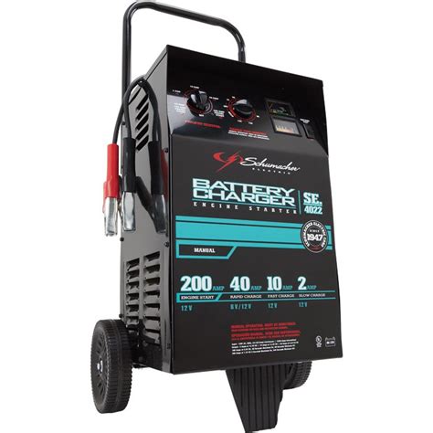 Schumacher Wheeled Battery Charger With Engine Start — 612 Volt 210