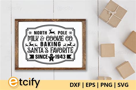 North Pole Milk Cookie Co Baking Sant Graphic By Etcify Creative