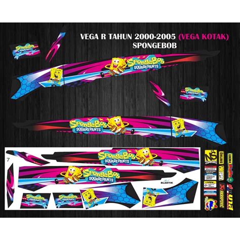 Jual Stiker Striping Motor Vega R Lama Th 2000 2005 Spongebob Shopee