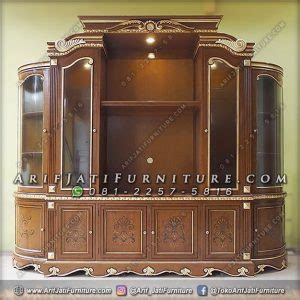 Bufet Tv Mewah Ukir Klasik Motif Ulir Arif Jati Furniture