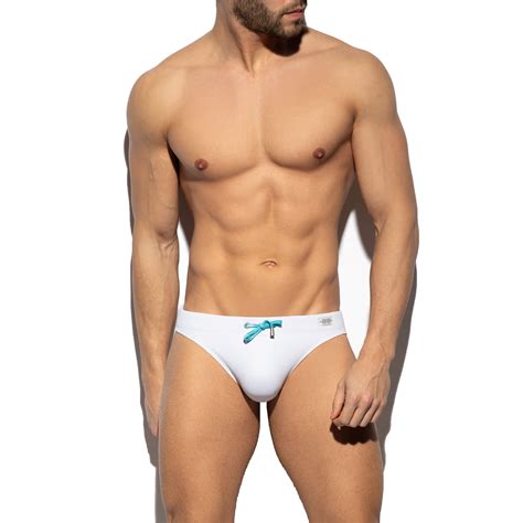 Bath Bikini Pique White Swim Briefs For Man Brand Es Collection