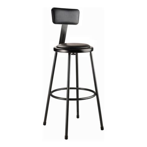 Nps Series Vinyl Padded Metal Heavy Duty Stool With Backrest In