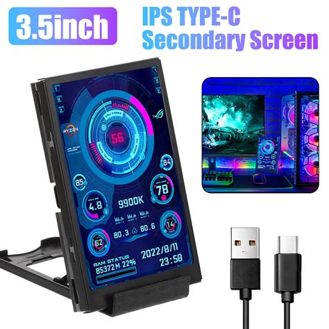 ZGBY 3 5 USB TYPE C Secondary Screen IPS CPU GPU RAM Monitor Display