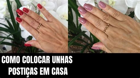 COMO COLOCAR UNHAS POSTIÇAS EM CASA YouTube