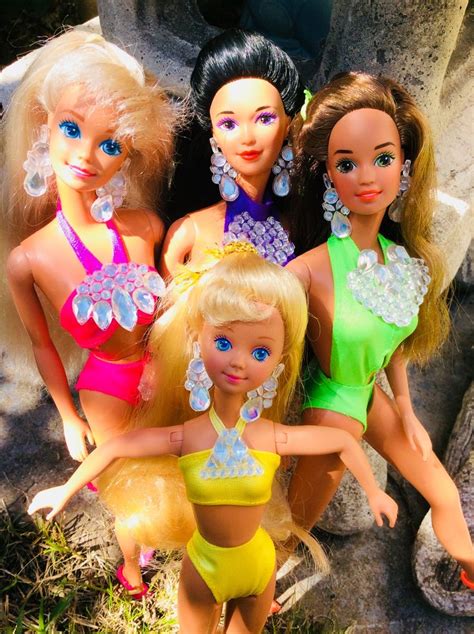 Sun Jewel Barbie Kira Teresa And Skipper 1990s Beautiful Barbie Dolls Vintage Barbie Dolls