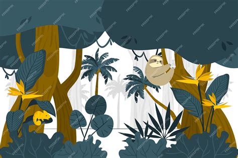 Free Vector | Jungle concept illustration