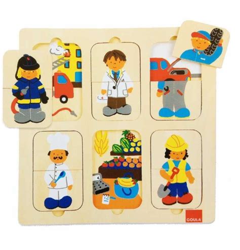 Comprar Puzzle Infantil De Profesiones Madera Goula