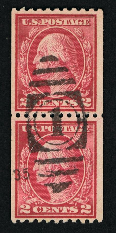 Exceptional Genuine Scott 487 Used 1916 Coil Pair PSE Cert Graded F Vf