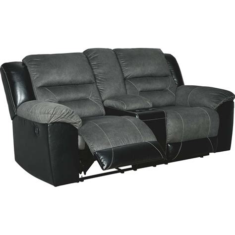 Ashley Erlangen Power Reclining Sofa, Midnight Gray