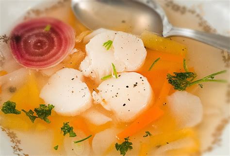 Bouillon aux Saint Jacques cuisson à basse température Cuisine à l ouest