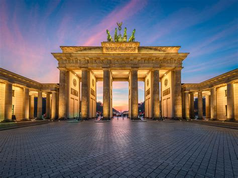 Wall Art Brandenburg Gate In Berlin During Sunset