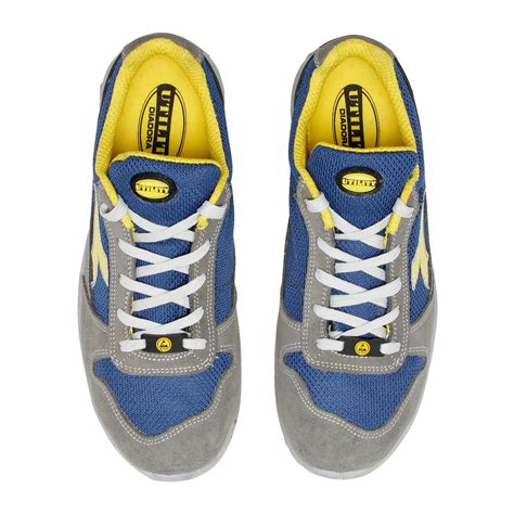 Calzado De Seguridad Diadora Run Text Low Gris Castillo Azul Insignia