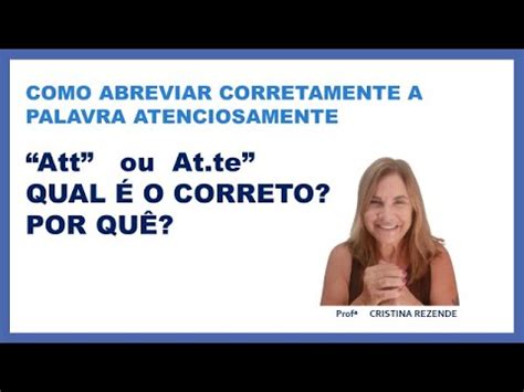 Abreviatura Correta De Atenciosamente Youtube