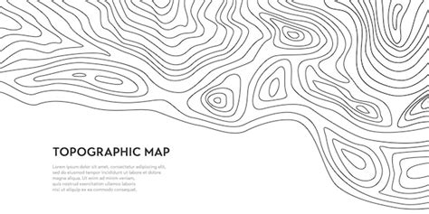 Contorno Do Relevo Da Grade Do Mapa Topográfico Do Terreno Vetor Premium