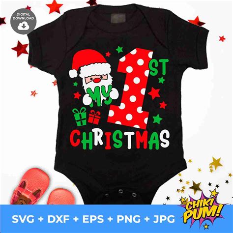 My 1st Christmas Svg • Newborn Baby First Christmas T Shirt Design Svg