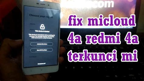 Cara Unlock Micloud Redmi 4a Lupa Account Mi YouTube