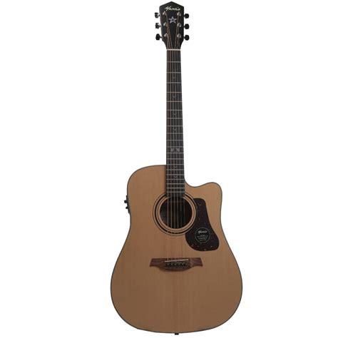 Mantic Gt Dc E Solid Top Semi Acoustic Guitar Natural